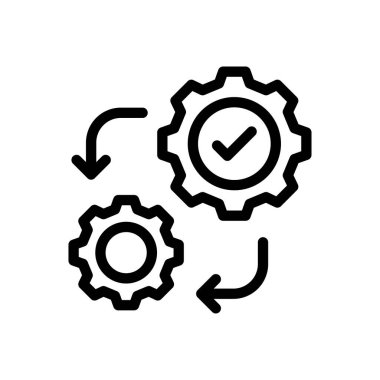 Şeffaf bir arkaplan üzerinde vektör illüstrasyonu ayarlanıyor. Konsept ve grafik tasarım için ince çizgi simgesi. 