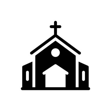 Şeffaf bir arkaplan üzerinde kilise vektör illüstrasyonu. Konsept ve grafik tasarım simgeleri için kaliteli semboller.. 