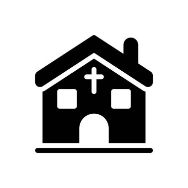 Şeffaf bir arkaplan üzerinde kilise vektör illüstrasyonu. Konsept ve grafik tasarım simgeleri için kaliteli semboller.. 