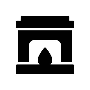 Şeffaf bir arkaplan üzerinde şömine vektör çizimi. Konsept ve grafik tasarım simgeleri için kaliteli semboller.. 