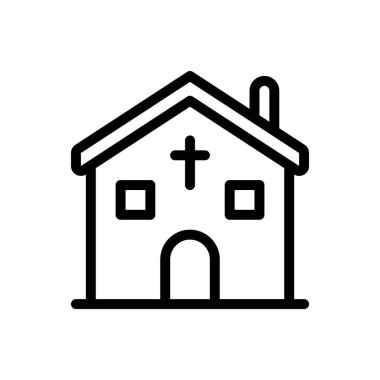 Şeffaf bir arkaplan üzerinde kilise vektör çizimi. Premium kalite semboller. Konsept ve grafik tasarım için ince çizgi simgesi.. 