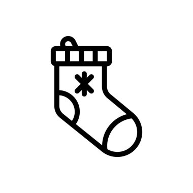 Şeffaf bir arkaplanda çorap vektör illüstrasyonu. Konsept ve grafik tasarım için ince çizgi simgesi.. 