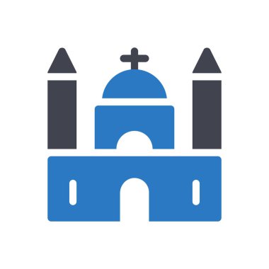 Şeffaf bir arkaplan üzerinde kilise vektör illüstrasyonu. Konsept ve grafik tasarım simgeleri için kaliteli semboller.. 