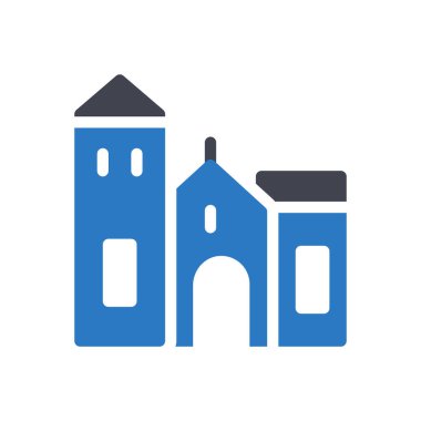 Şeffaf bir arkaplan üzerinde kilise vektör illüstrasyonu. Konsept ve grafik tasarım simgeleri için kaliteli semboller.. 