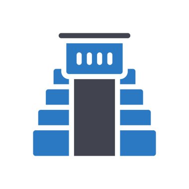 Şeffaf bir arkaplan üzerinde El Castillo vektör çizimi. Konsept ve grafik tasarımı için en iyi kalite sembolleri..