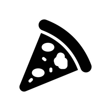 Şeffaf bir arkaplanda pizza vektör çizimi. Konsept ve grafik tasarım simgeleri için kaliteli semboller..