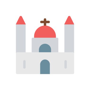 Şeffaf bir arkaplan üzerinde kilise vektör illüstrasyonu. Konsept ve grafik tasarımı için birinci sınıf kalite semboller..