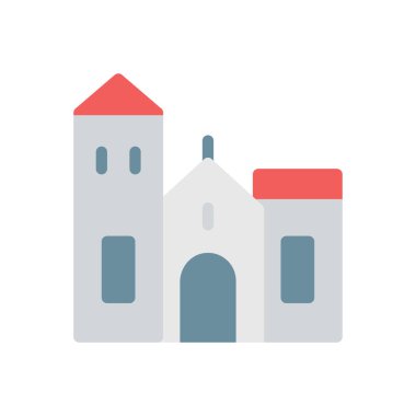 Şeffaf bir arkaplan üzerinde kilise vektör illüstrasyonu. Konsept ve grafik tasarımı için birinci sınıf kalite semboller..