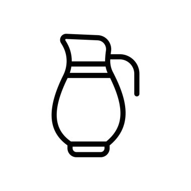 Şeffaf bir arkaplan üzerinde sürahi vektör çizimi. Premium kalite semboller. Konsept ve grafik tasarım için ince çizgi simgesi. 