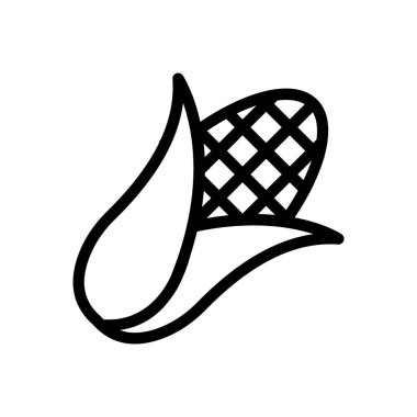 Şeffaf bir arkaplan üzerinde mısır vektör çizimi. Konsept ve grafik tasarım için ince çizgi simgesi..