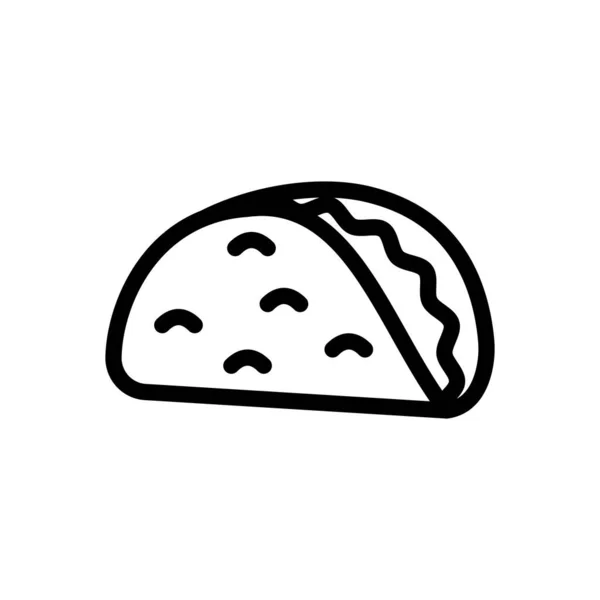Ilustracja Wektora Tacos Przejrzystym Tle Symbole Jakości Premium Cienka Ikona — Wektor stockowy