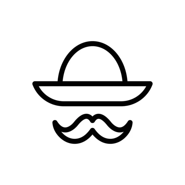 Sombrero Wektor Ilustracja Przejrzystym Tle Symbole Jakości Premium Cienka Ikona — Wektor stockowy
