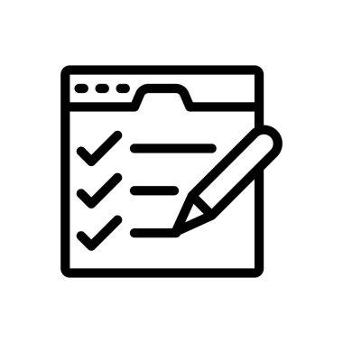 Saydam bir arkaplan üzerinde web sayfası vektör illüstrasyonu. Konsept ve grafik tasarımı için ince çizgi simgesi.. 