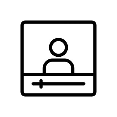 Saydam bir arkaplan üzerinde video vektör illüstrasyonu. Konsept ve grafik tasarımı için ince çizgi simgesi..