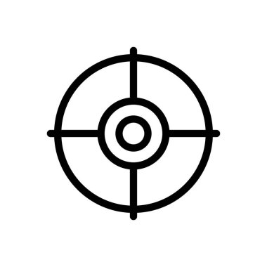 Şeffaf bir arkaplanda hedef vektör çizimi. Konsept ve grafik tasarım için ince çizgi simgesi.. 