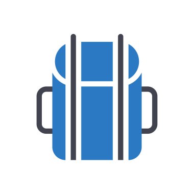 Şeffaf bir arkaplan üzerinde sırt çantası vektör illüstrasyonu. Konsept ve grafik tasarımı için mükemmel kalite semboller..