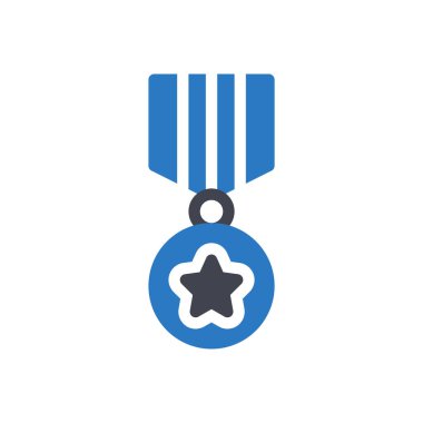 Şeffaf bir arkaplanda madalya vektör illüstrasyonu. Konsept ve grafik tasarım simgeleri için kaliteli semboller.. 