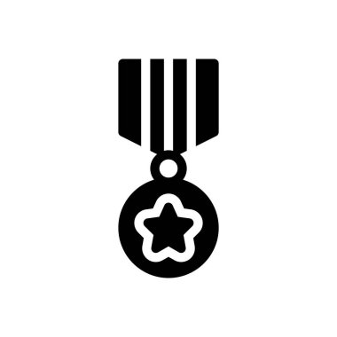 Şeffaf bir arkaplanda madalya vektör illüstrasyonu. Konsept ve grafik tasarım simgeleri için kaliteli semboller.. 