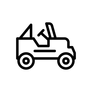 Şeffaf bir arkaplan üzerinde jip vektör çizimi. Premium kalite semboller. Konsept ve grafik tasarım için ince çizgi simgesi.