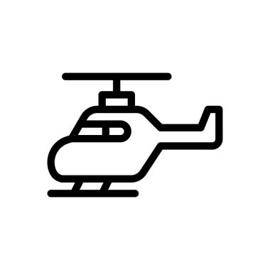 Şeffaf bir arkaplan üzerinde helikopter vektör çizimi. Premium kalite sembolleri. Konsept ve grafik tasarım için ince çizgi simgesi. 