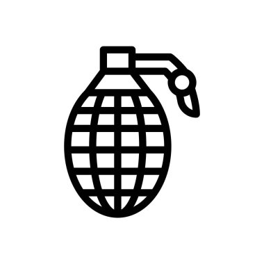 Şeffaf bir arkaplan üzerinde el bombası vektör çizimi. Premium kalite semboller. Konsept ve grafik tasarım için ince çizgi simgesi.