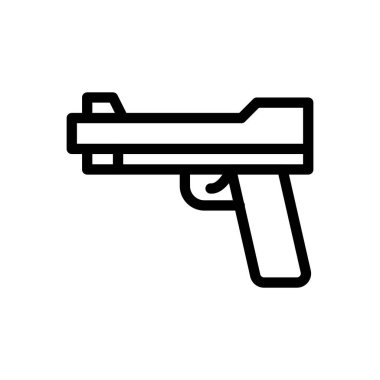 Saydam bir arkaplanda tabanca vektör çizimi. Premium kalite semboller. Konsept ve grafik tasarım için ince çizgi simgesi. 