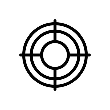 Şeffaf bir arkaplanda hedef vektör çizimi. Konsept ve grafik tasarım için ince çizgi simgesi..