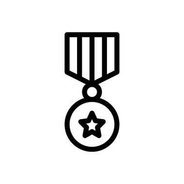 Şeffaf bir arkaplanda madalya vektörü çizimi. Konsept ve grafik tasarım için ince çizgi simgesi..