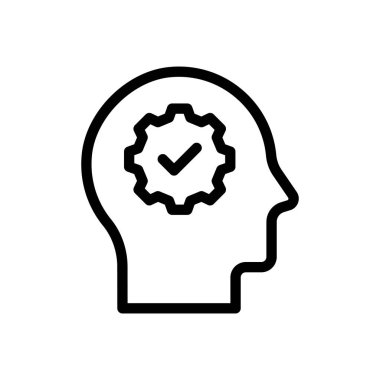 Şeffaf bir arkaplan üzerinde zihniyet vektör illüstrasyonu.Premium kalite sembolleri. Konsept ve grafik tasarım için ince çizgi simgesi. 