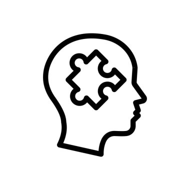 Şeffaf bir arkaplanda bulmaca vektör çizimi. Konsept ve grafik tasarımı için ince çizgi simgesi.. 