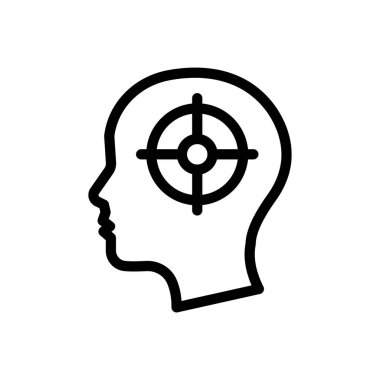 Şeffaf bir arkaplanda hedef vektör çizimi. Konsept ve grafik tasarım için ince çizgi simgesi.. 