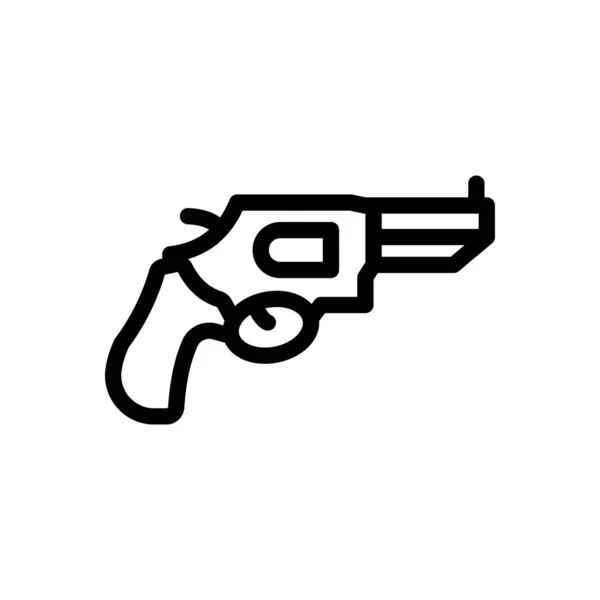 Ilustrasi Vektor Revolver Pada Background Premium Kualitas Simbol Thin Baris - Stok Vektor