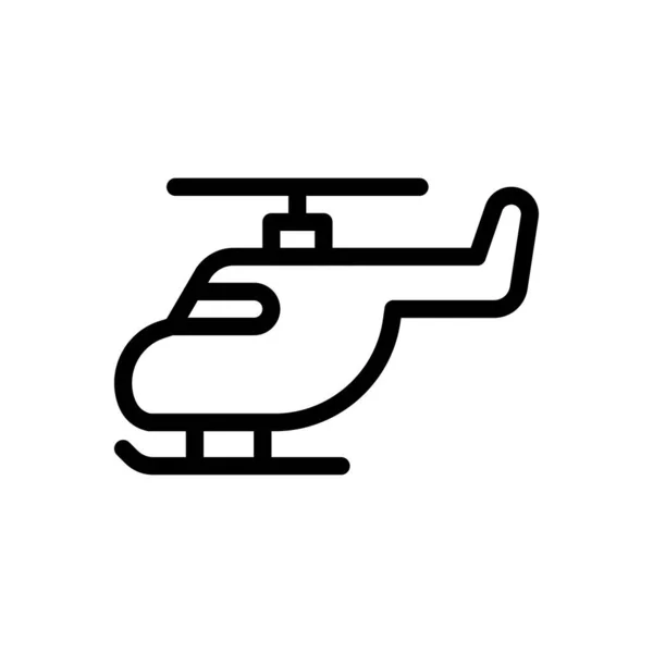 그라운드에서 헬리콥터 Premium Quality Symbols Thin Line Icon Concept Graphic — 스톡 벡터