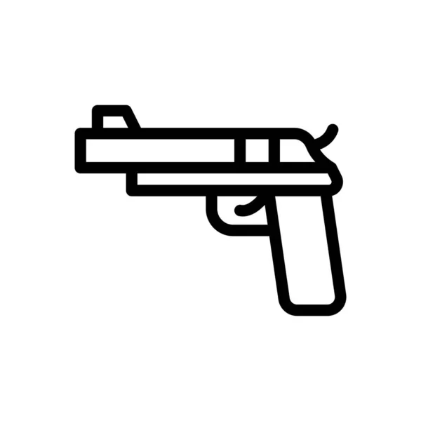 Ilustrasi Vektor Hand Gun Pada Background Premium Kualitas Simbol Garis - Stok Vektor