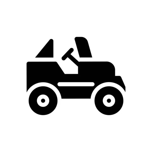 Ilustracja Wektora Jeepa Przejrzystym Tle Symbole Jakości Premium Ikona Glifów — Wektor stockowy