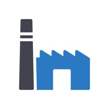 Şeffaf bir arkaplan üzerinde fabrika vektör çizimi. Konsept ve grafik tasarımı için mükemmel kalite sembolleri.. 