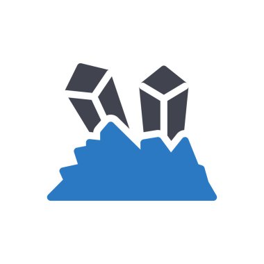 Şeffaf bir arkaplan üzerinde kaya vektör çizimi. Konsept ve grafik tasarım simgeleri için kaliteli semboller..