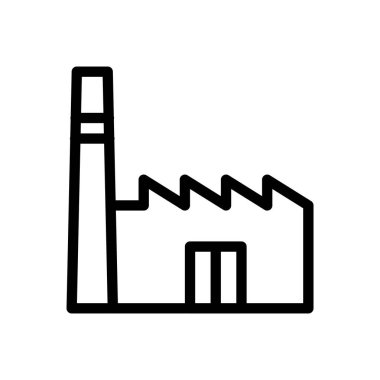 Şeffaf bir arkaplan üzerinde fabrika vektör çizimi. Premium kalite semboller. Konsept ve grafik tasarım için ince çizgi simgesi.