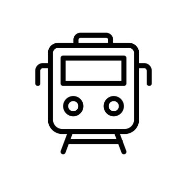 Şeffaf bir arkaplan üzerinde tren vektör çizimi. Premium kalite semboller. Konsept ve grafik tasarım için ince çizgi simgesi. 