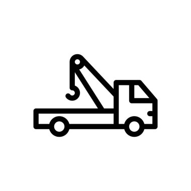 Şeffaf bir arkaplan üzerinde kamyon vektör çizimi. Konsept ve grafik tasarım için ince çizgi simgesi..