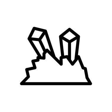 Şeffaf bir arkaplan üzerinde kaya vektör çizimi. Premium kalite semboller. Konsept ve grafik tasarım için ince çizgi simgesi. 