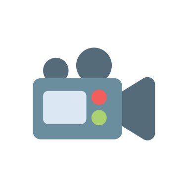 Saydam bir arkaplan üzerinde video vektör illüstrasyonu. Konsept ve grafik tasarım için kaliteli simgeler.. 