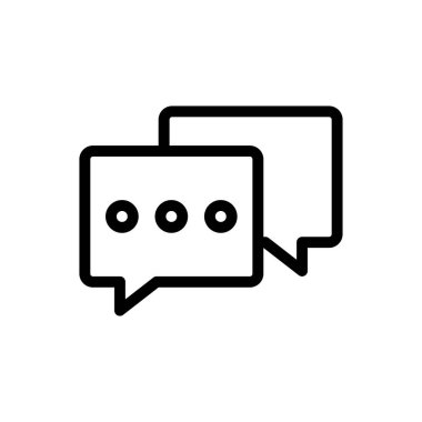 Şeffaf bir arkaplan üzerinde sohbet vektör illüstrasyonu. Konsept ve grafik tasarımı için ince çizgi simgesi..