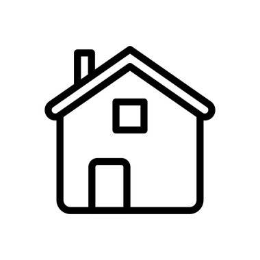 Şeffaf bir arkaplan üzerinde ev vektör çizimi. Konsept ve grafik tasarımı için ince çizgi simgesi.. 