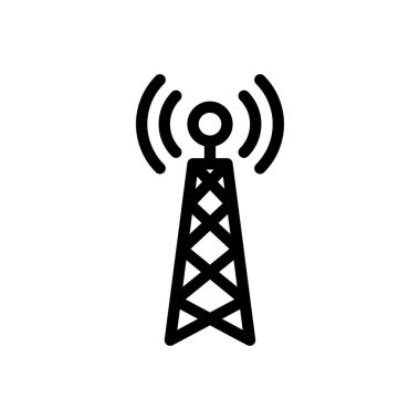 Şeffaf bir arkaplan üzerinde kule vektör çizimi. Konsept ve grafik tasarım için ince çizgi simgesi.. 
