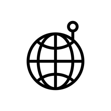 Şeffaf bir arkaplan üzerinde küresel vektör çizimi. Premium kalite sembolleri. Konsept ve grafik tasarım için ince çizgi simgesi. 