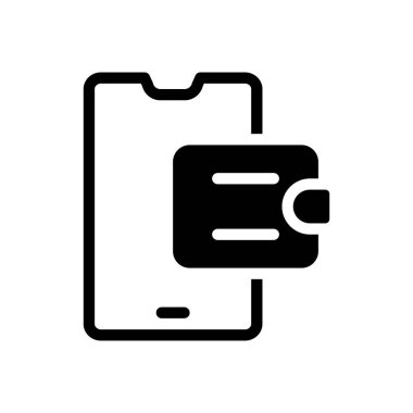 Saydam bir arkaplanda cüzdan vektör illüstrasyonu. Konsept ve grafik tasarım için kaliteli semboller..