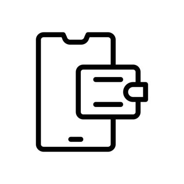 Saydam bir arkaplan üzerinde cüzdan vektör çizimi. Konsept ve grafik tasarım için ince çizgi simgesi.. 