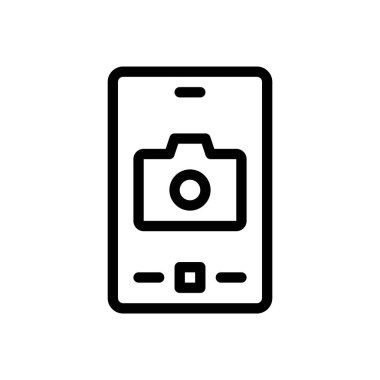 Şeffaf bir arkaplan üzerinde kamera vektör çizimi. Premium kalite semboller. Konsept ve grafik tasarım için ince çizgi simgesi. 