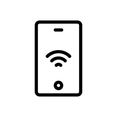 Şeffaf bir arkaplanda wifi vektör çizimi. Konsept ve grafik tasarımı için ince çizgi simgesi.. 